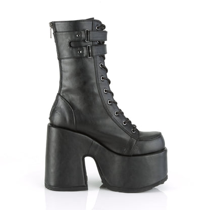 DemoniaCult Bottes de femmes CAMEL-250 Cuir végétalien BLK