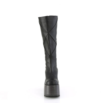 DemoniaCult  Boots CAMEL-280 Blk Vegan Leather