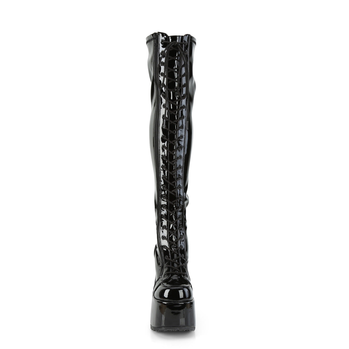DemoniaCult Bottes de femmes CAMEL-300 Blk Str Pat