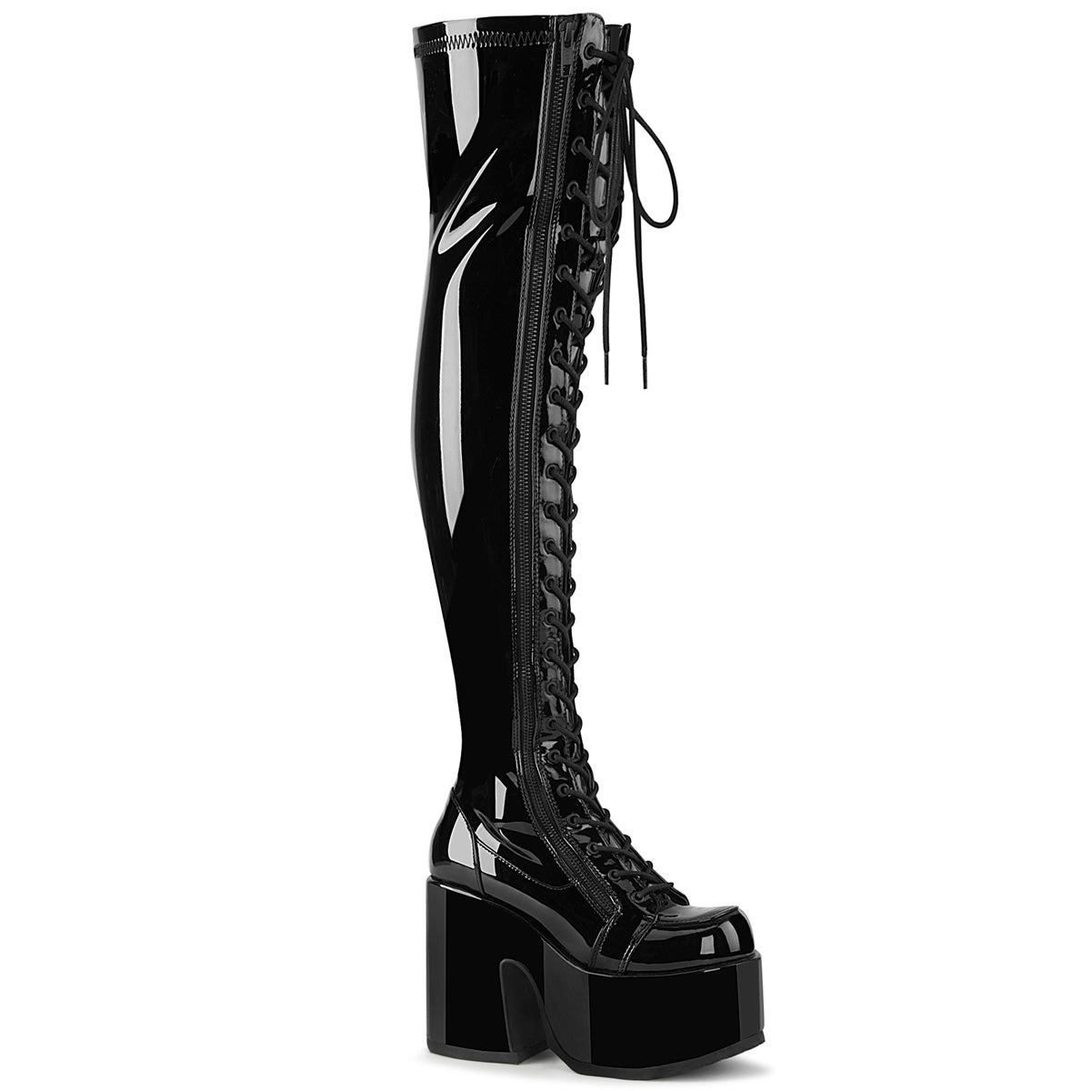 DemoniaCult Bottes de femmes CAMEL-300 Blk Str Pat