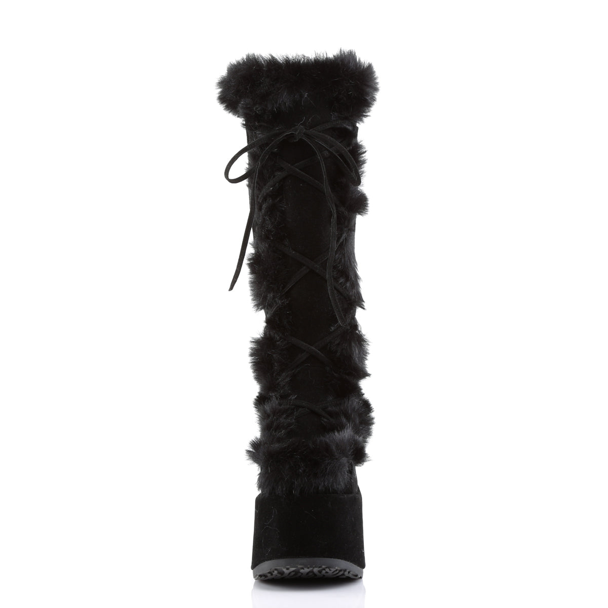 DemoniaCult Bottes de femmes CAMEL-311 Blk Suede végétalien