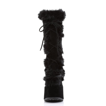 DemoniaCult Bottes de femmes CAMEL-311 Blk Suede végétalien