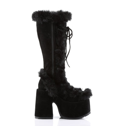 DemoniaCult Bottes de femmes CAMEL-311 Blk Suede végétalien