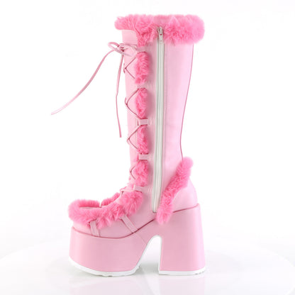 DemoniaCult  Boots CAMEL-311 B. Pink Vegan Leather