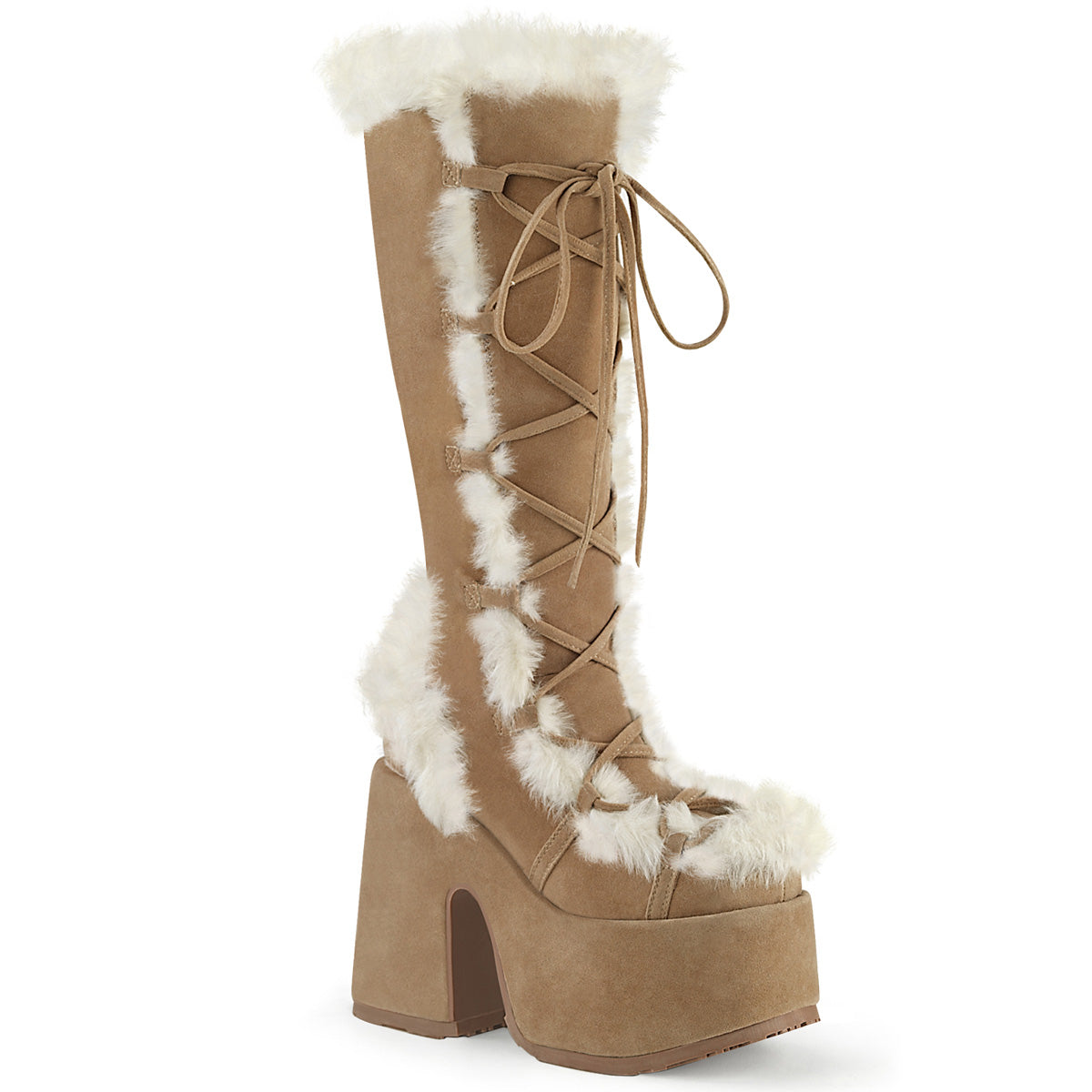 DemoniaCult  Bottes Camel-311 Camel Daim végétalien