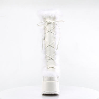 DemoniaCult Bottes de femmes CAMEL-311 Wht Vegan Leather