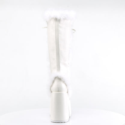 DemoniaCult Bottes de femmes CAMEL-311 Wht Vegan Leather