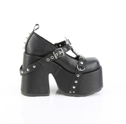 DemoniaCult Women's Heels & Platform Shoes CAMEL-33 Blk Vegan Leather