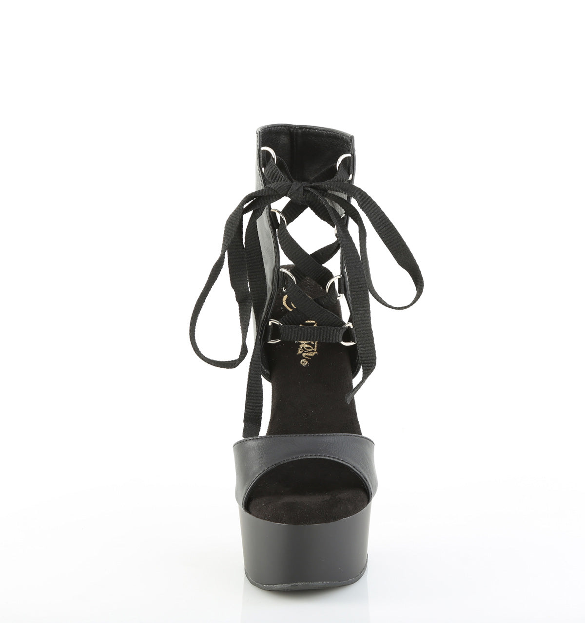 Pleaser Women's Platform Shoes CAPTIVA-600-14 Blk Faux Leather/Blk Matte