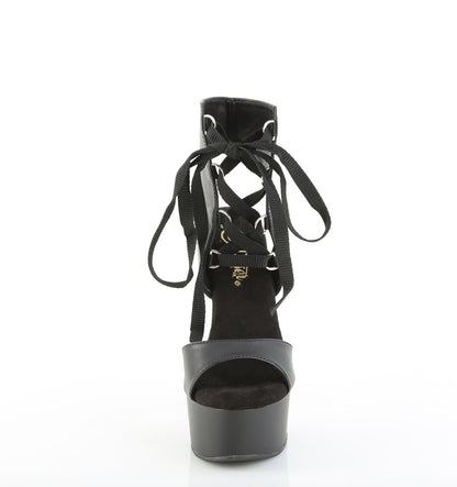 Pleaser Women's Platform Shoes CAPTIVA-600-14 Blk Faux Leather/Blk Matte