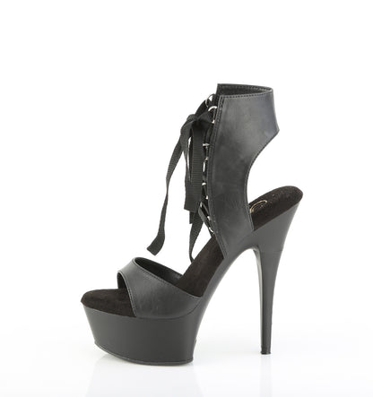 Pleaser Women's Platform Shoes CAPTIVA-600-14 Blk Faux Leather/Blk Matte