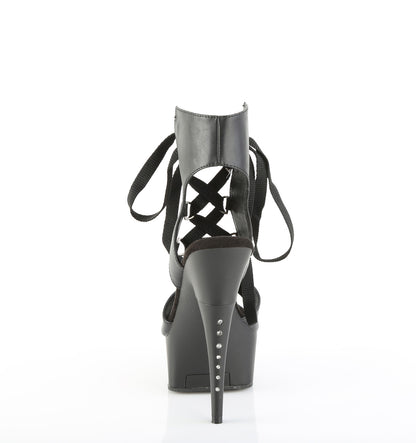 Pleaser Women's Platform Shoes CAPTIVA-600-14 Blk Faux Leather/Blk Matte