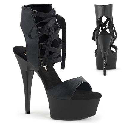 Pleaser Women's Platform Shoes CAPTIVA-600-14 Blk Faux Leather/Blk Matte