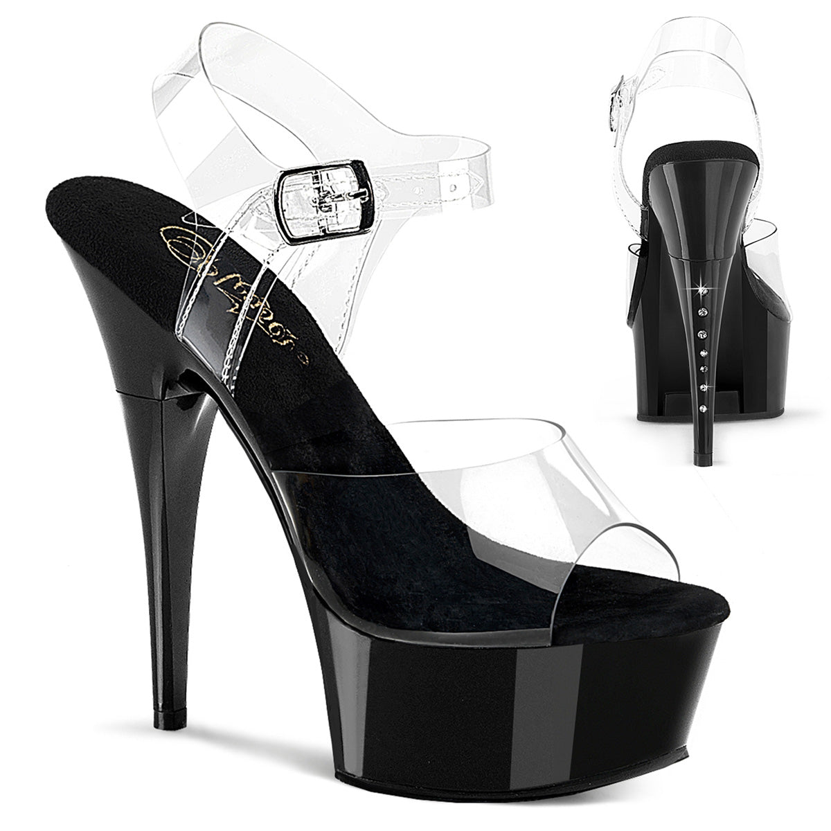 Pleaser Women's Platform Shoes CAPTIVA-608 Clr/Blk