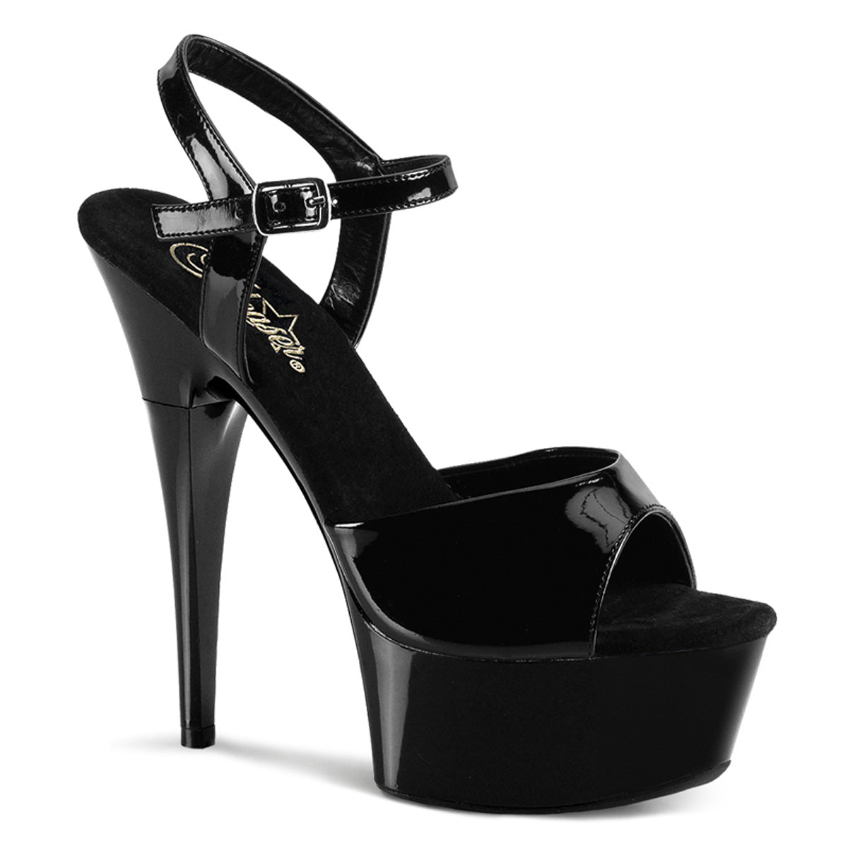 Pleaser Sandales pour femmes CAPTIVA-609 BLK PAT / BLK