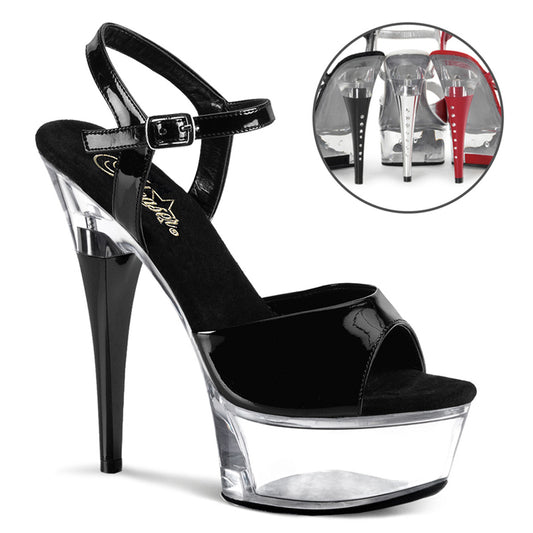 Pleaser Sandales pour femmes CAPTIVA-609 BLK PAT / CLR