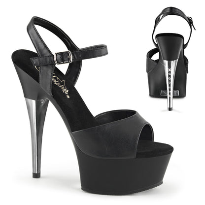 Pleaser Womens Sandals CAPTIVA-609 Blk Faux Leather/Blk Matte
