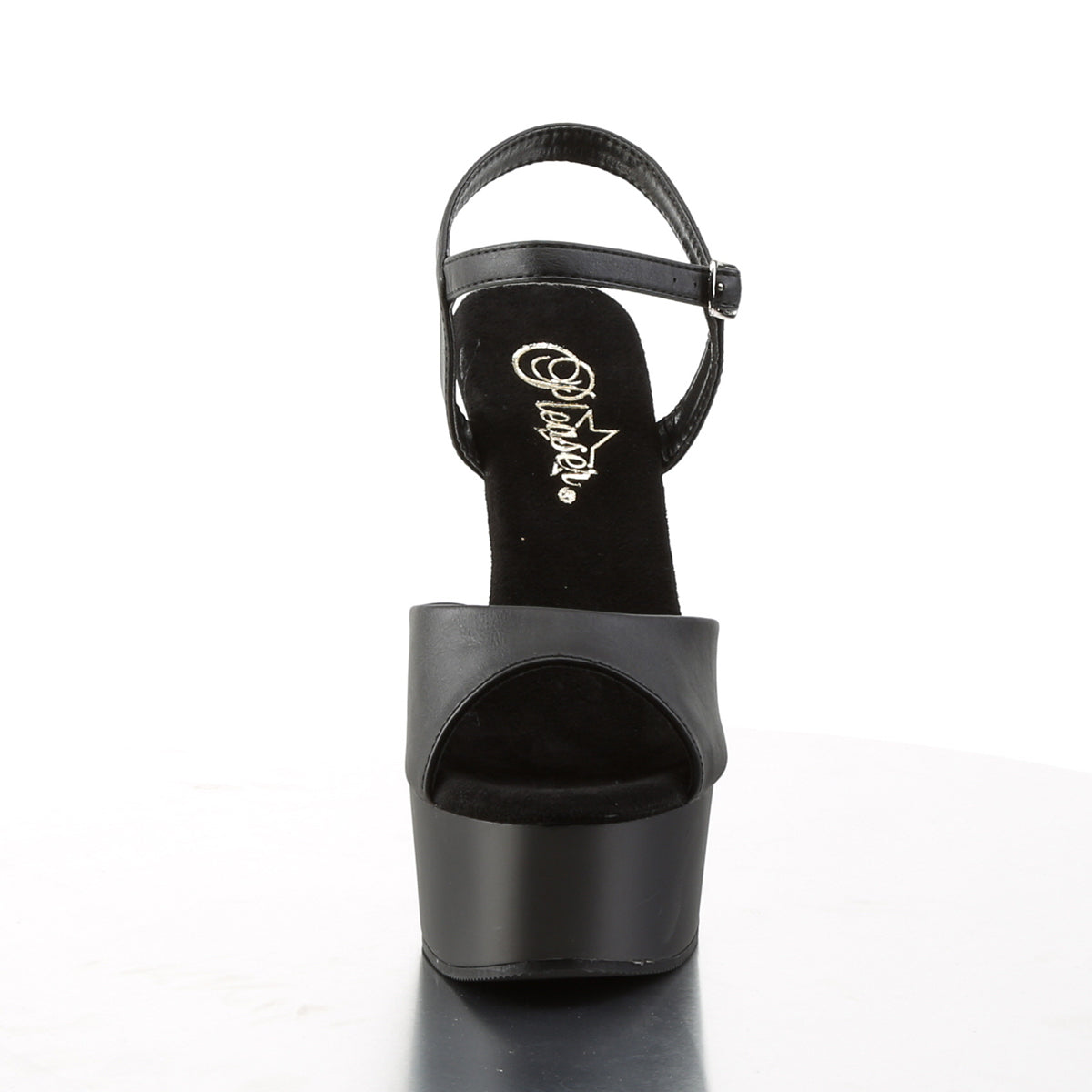 Pleaser Womens Sandals CAPTIVA-609 Blk Faux Leather/Blk Matte