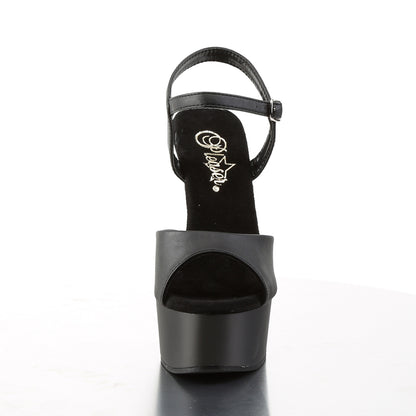 Pleaser Womens Sandals CAPTIVA-609 Blk Faux Leather/Blk Matte