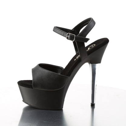 Pleaser Womens Sandals CAPTIVA-609 Blk Faux Leather/Blk Matte