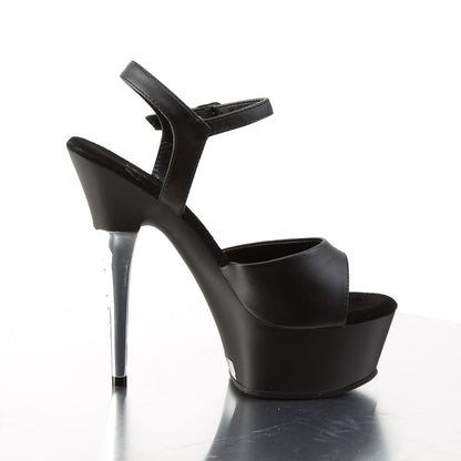 Pleaser Womens Sandals CAPTIVA-609 Blk Faux Leather/Blk Matte