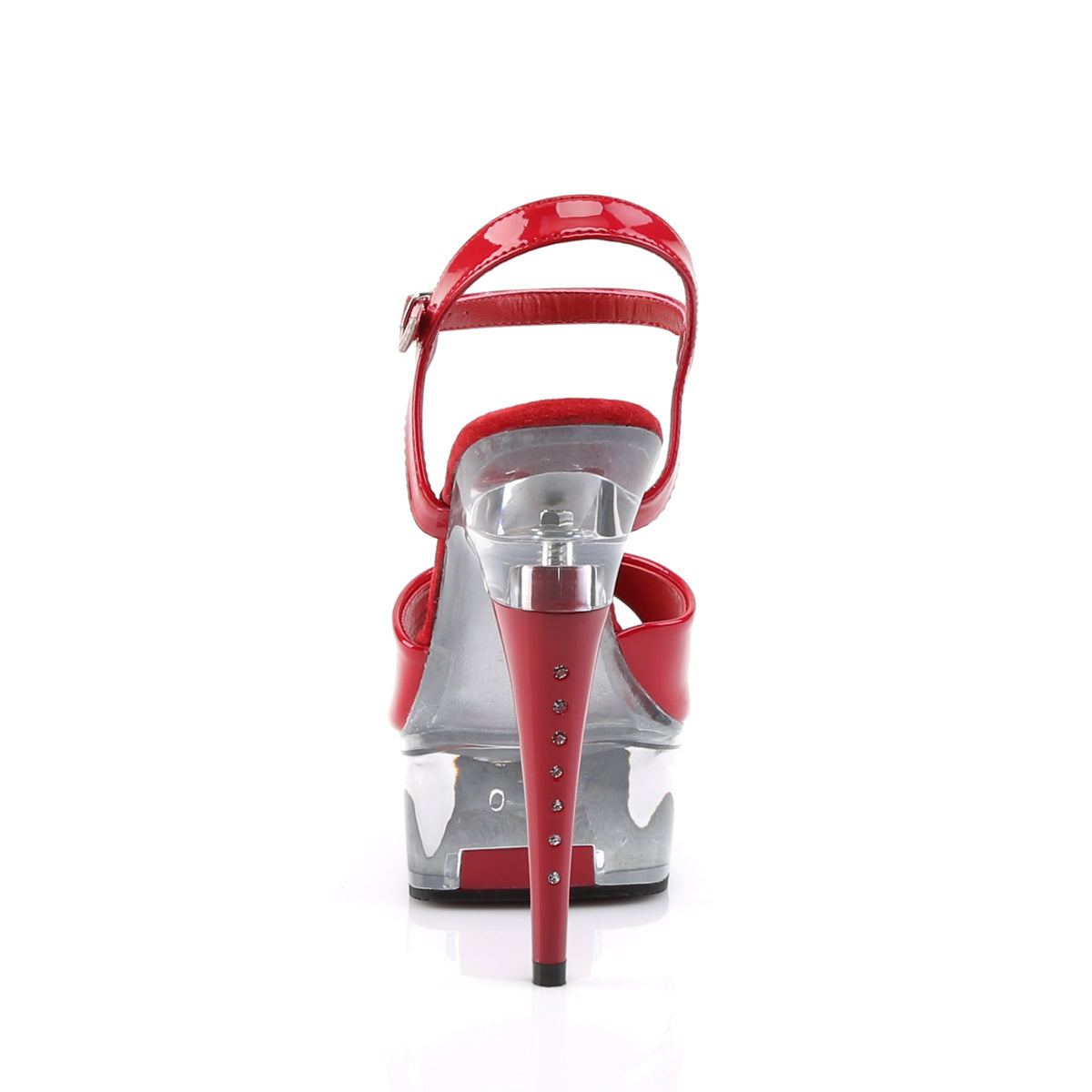 Pleaser Womens Sandals CAPTIVA-609 Red Pat/Clr