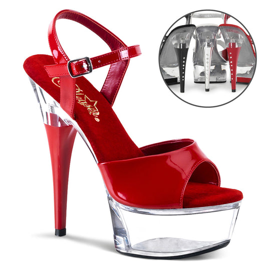 Pleaser Sandales pour femmes CAPTIVA-609 PAT / CLR rouge
