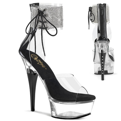Pleaser Women's Platform Shoes CAPTIVA-624RS Clr/Blk