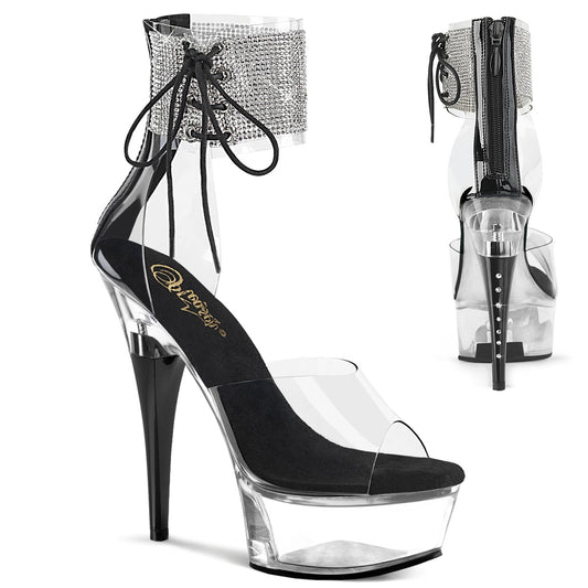 Pleaser Women's Platform Shoes CAPTIVA-624RS Clr/Blk