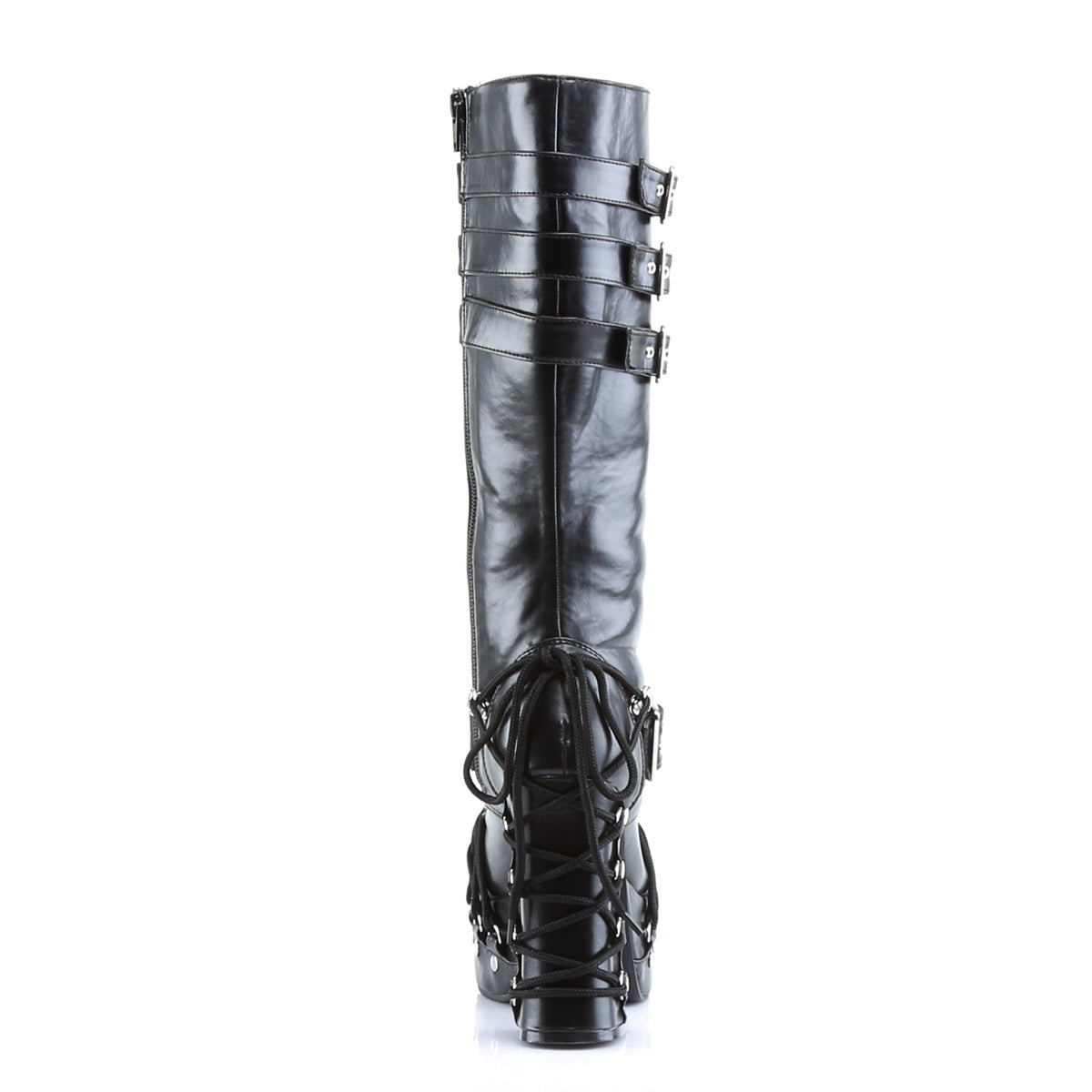 DemoniaCult Bottes de femmes CHARADE-206 Cuir végétalien BLK