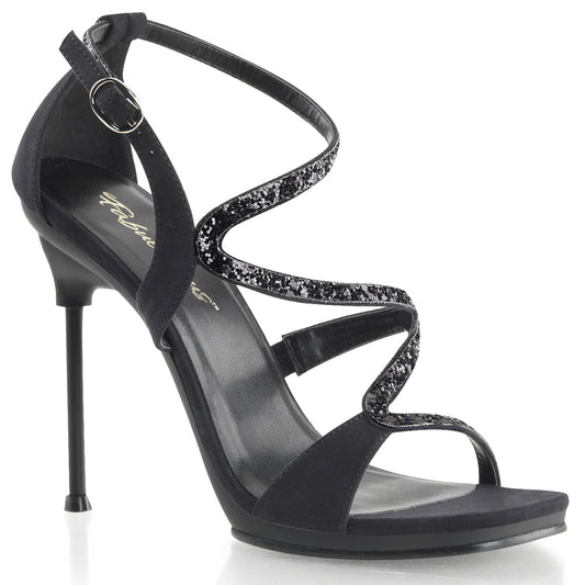 Fabulicious Sandales pour femmes CHIC-24 BLK V. SUDE-GLITTER / BLK MATTE