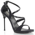 Fabulicious Sandales pour femmes CHIC-24 BLK V. SUDE-GLITTER / BLK MATTE