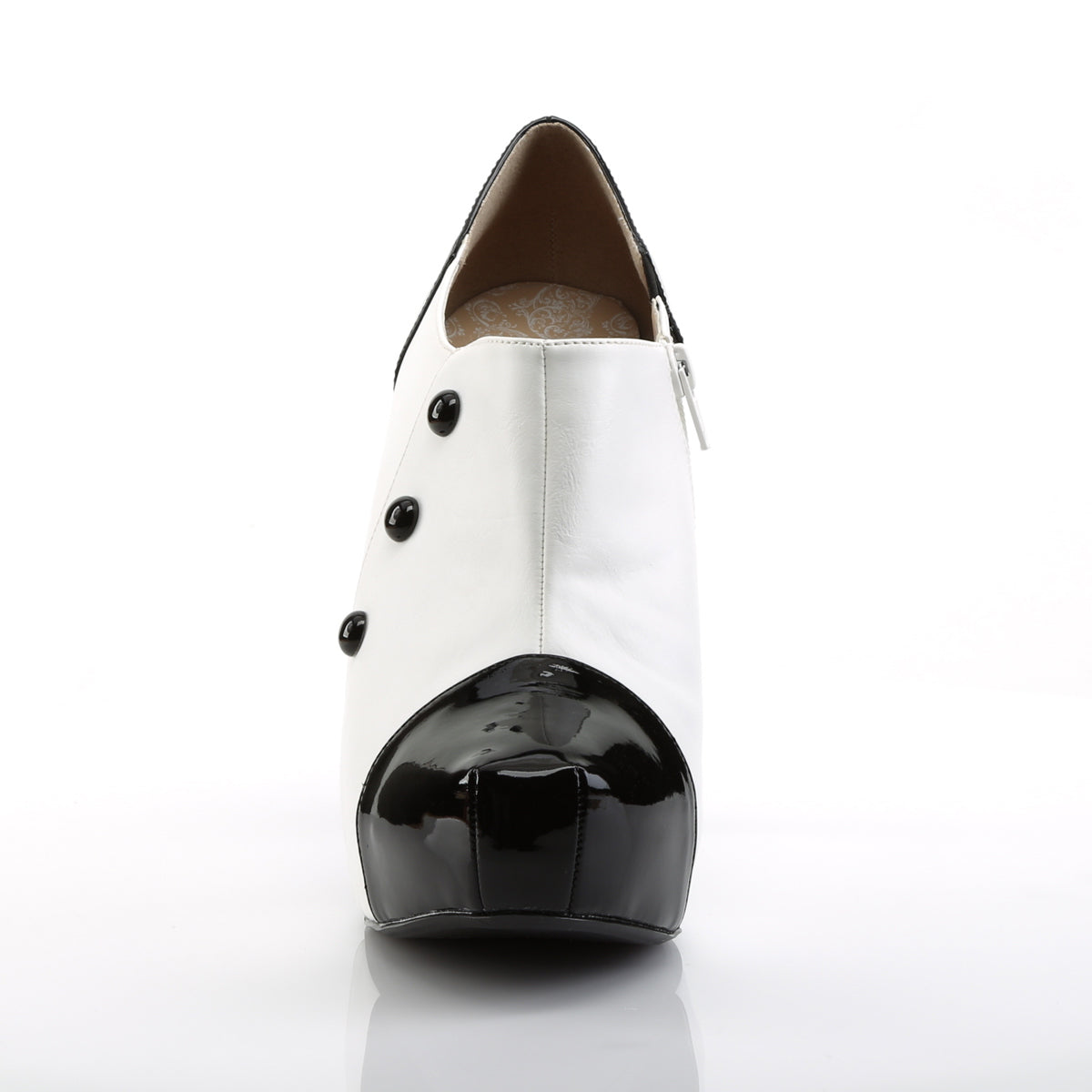 Pleaser Pink Label Womens Pumps CHLOE-11 Blk-Wht Pat