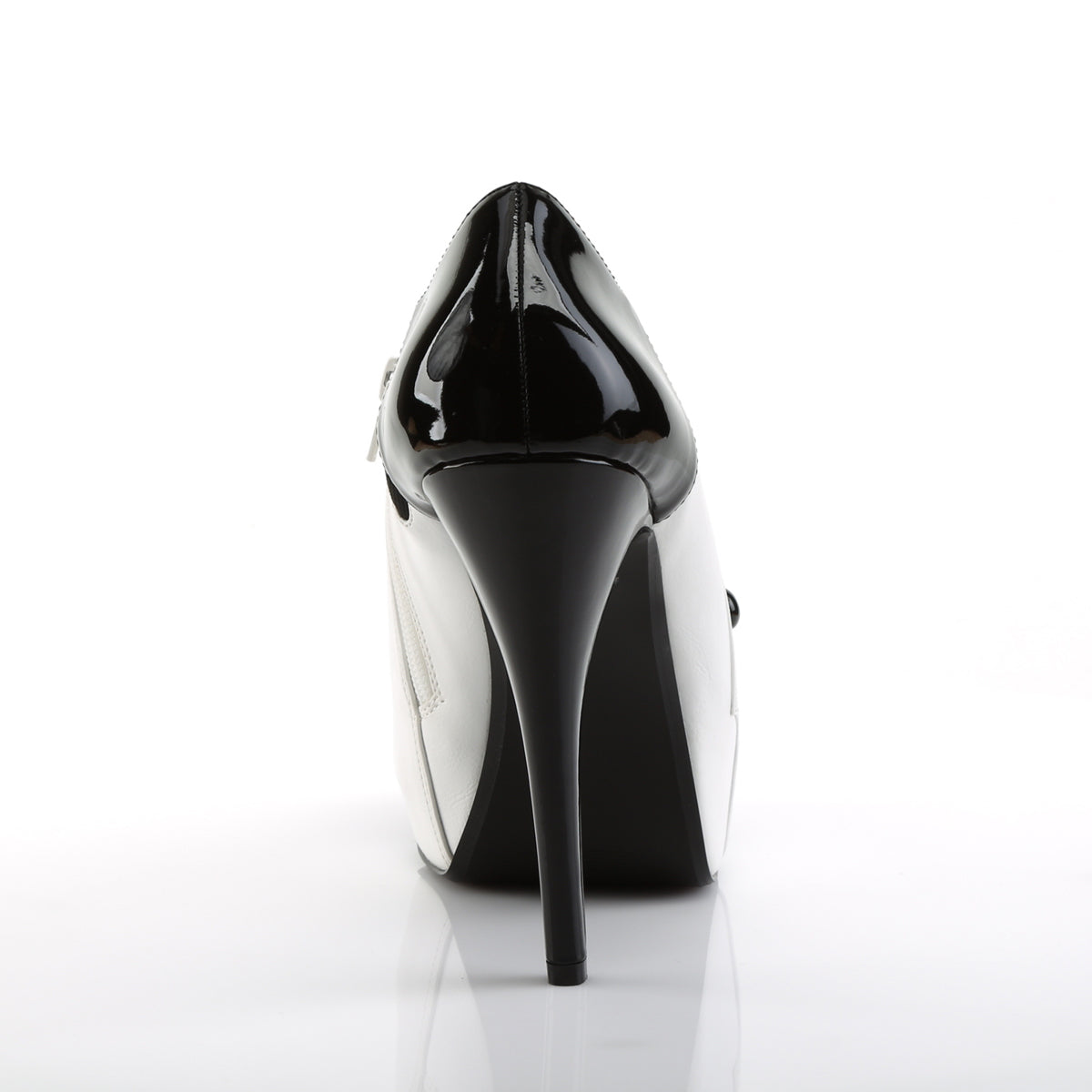 Pleaser Pink Label Womens Pumps CHLOE-11 Blk-Wht Pat