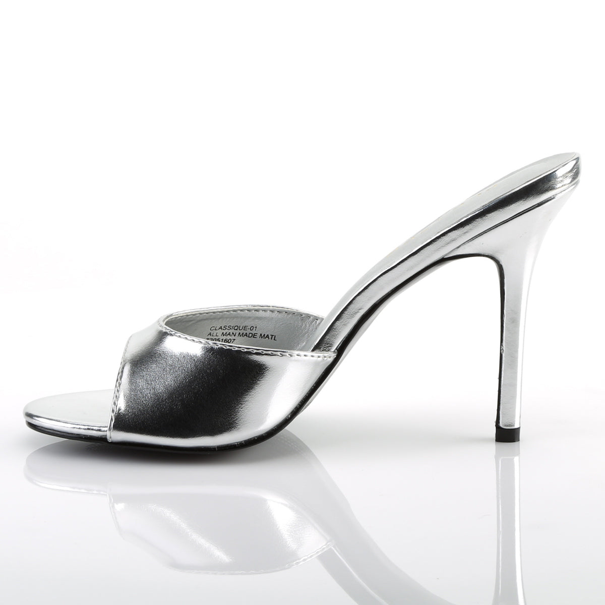 Pleaser Womens Pumps CLASSIQUE-01 Slv Metallic Pu
