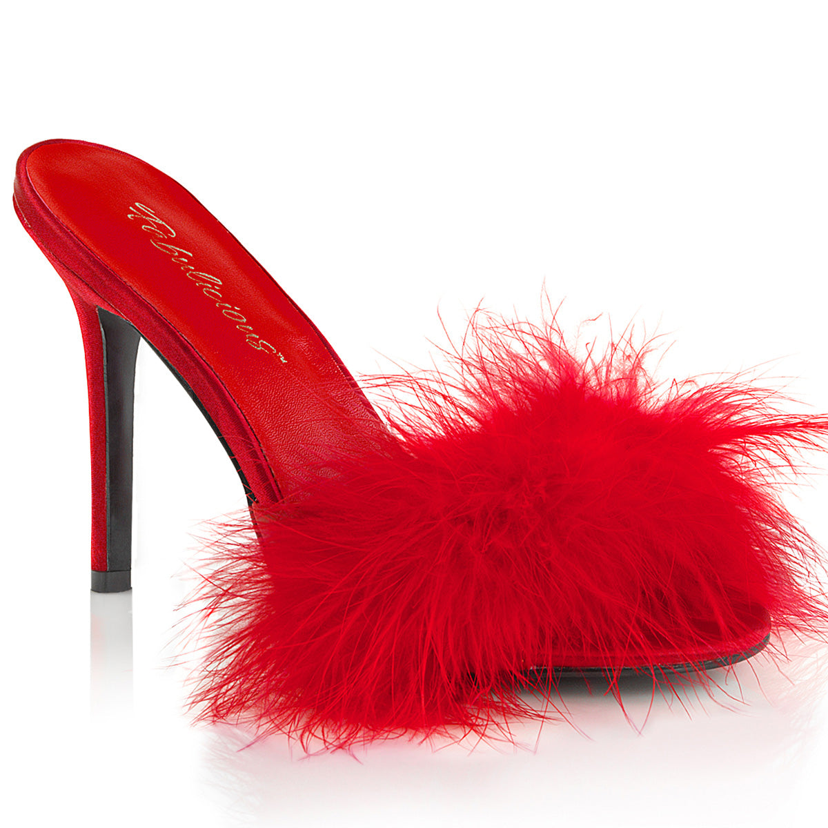 Fabulicious Sandales pour femmes CLASSIQUE-01f rouge pu-fourrure