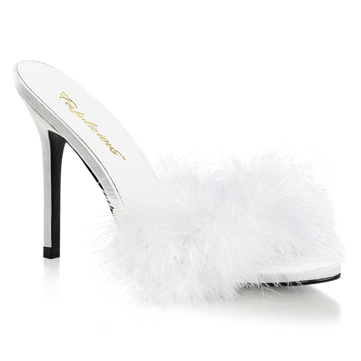 Fabulicious Sandales pour femmes CLASSIQUE-01f wht pu-fourrure