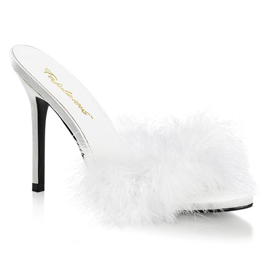 Fabulicious Sandales pour femmes CLASSIQUE-01f wht pu-fourrure