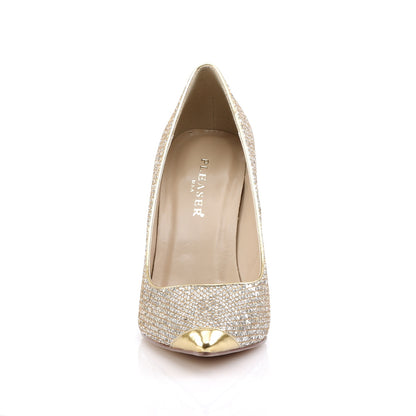 Pleaser Pompes pour femmes CLASSIQUE-20 or scintillant boiteux