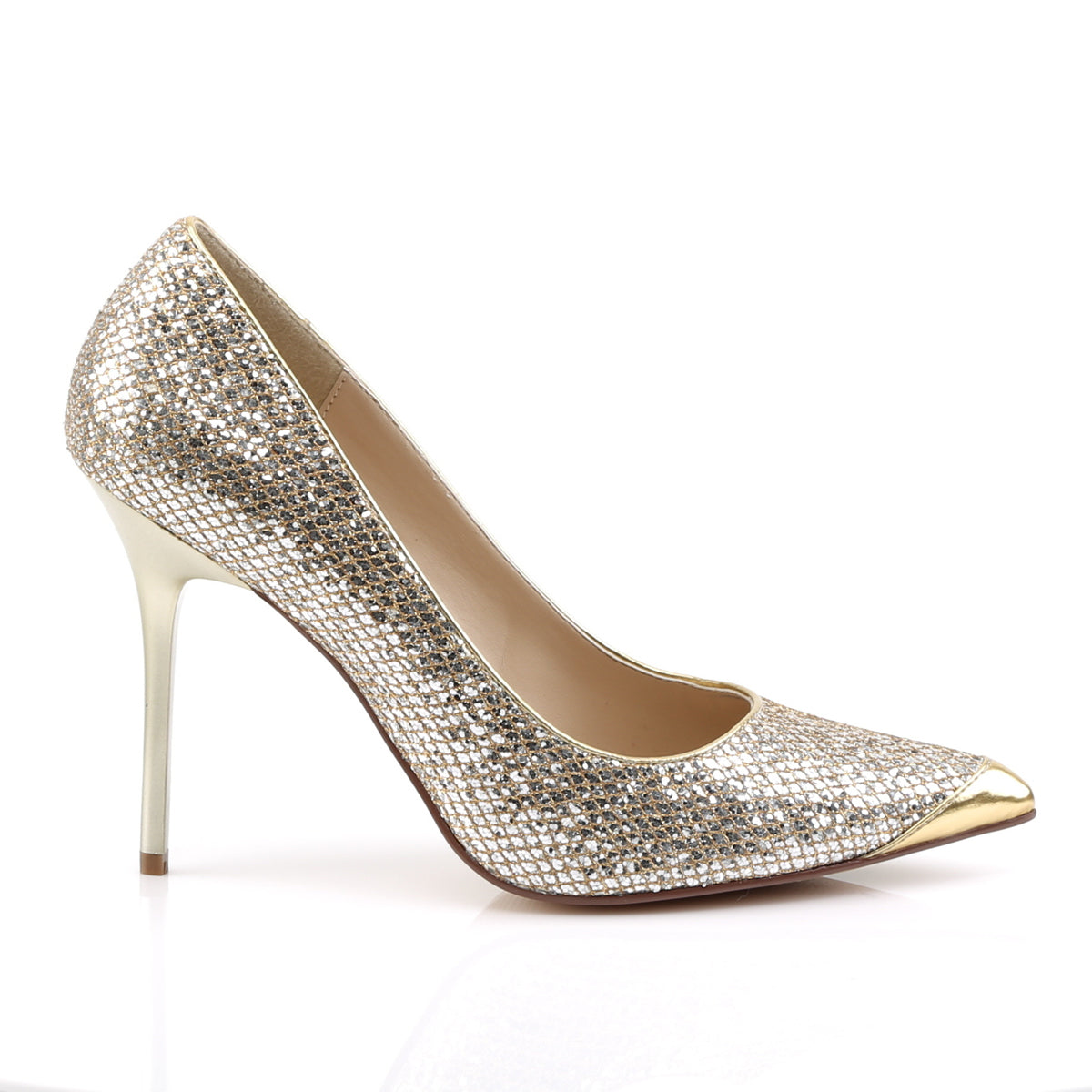 Pleaser Pompes pour femmes CLASSIQUE-20 or scintillant boiteux