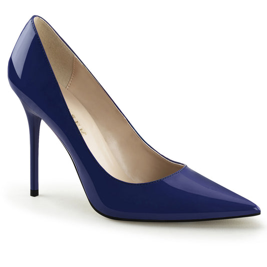 Pleaser Womens Pumps CLASSIQUE-20 Navy Blue Pat