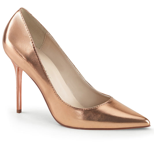 Pleaser Womens Pumps CLASSIQUE-20 Rose Gold Metallic Pu