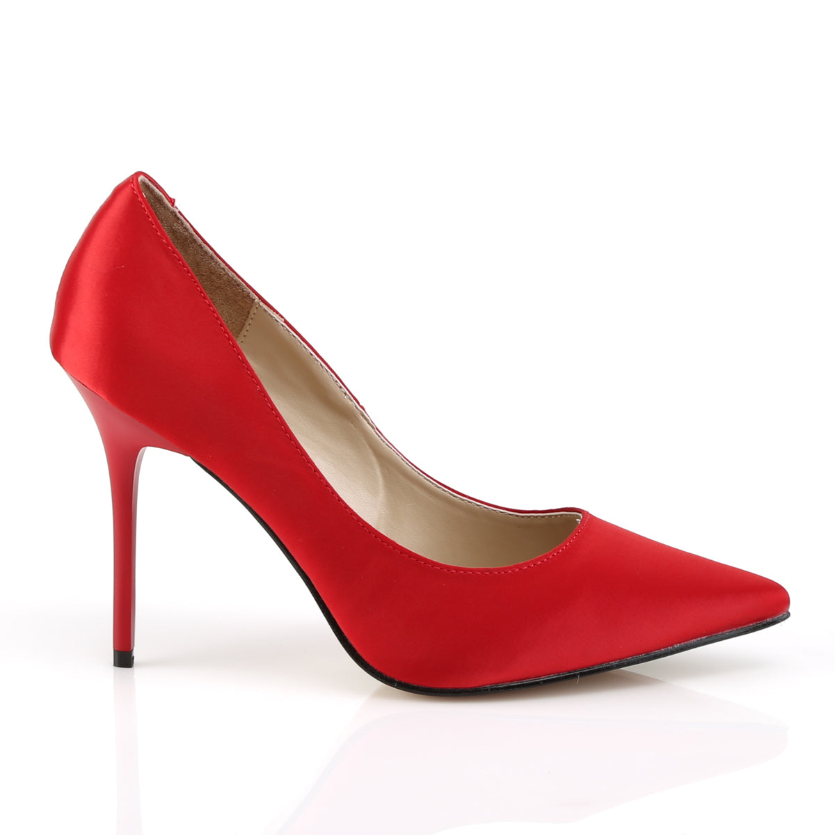 Pleaser Pompes pour femmes CLASSIQUE-20 satin rouge
