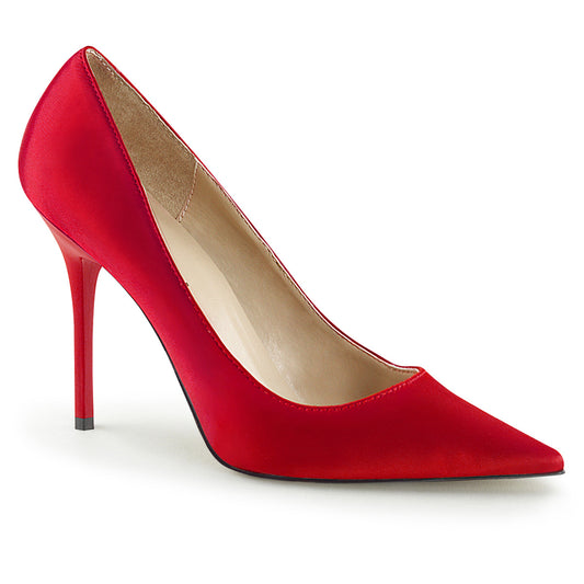 Pleaser Pompes pour femmes CLASSIQUE-20 satin rouge