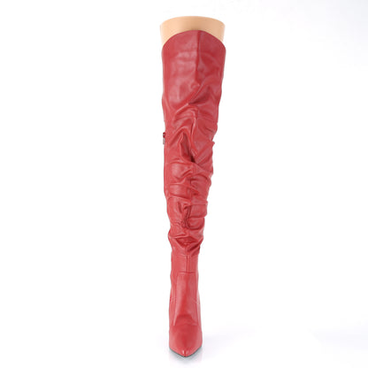 Pleaser Womens Boots CLASSIQUE-3011 Red Faux Leather