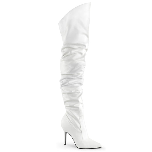 Pleaser Bottes pour femmes CLASSIQUE-3011 WHT FAUX CUIR