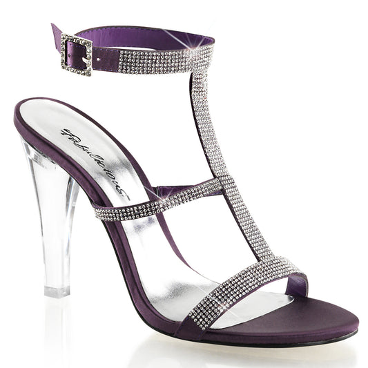 Fabulicious Sandales pour femmes CLEARLY-418 Aubergine Satin