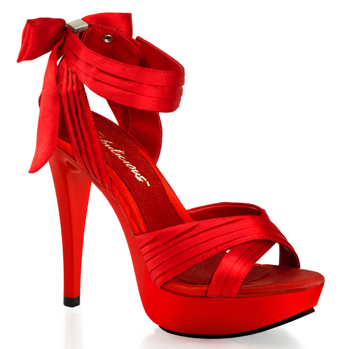 Fabulicious Sandales pour femmes COCKTAIL-568 satin rouge / rouge
