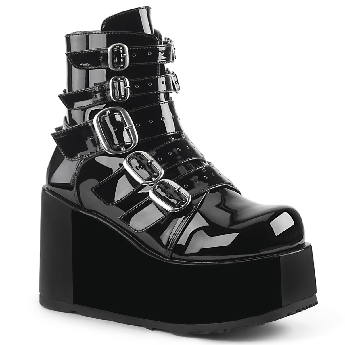 DemoniaCult Womens Ankle Boots CONCORD-57 Blk Pat