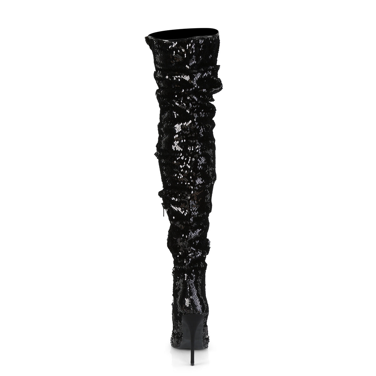 Pleaser Womens Boots COURTLY-3011 Blk Sequins